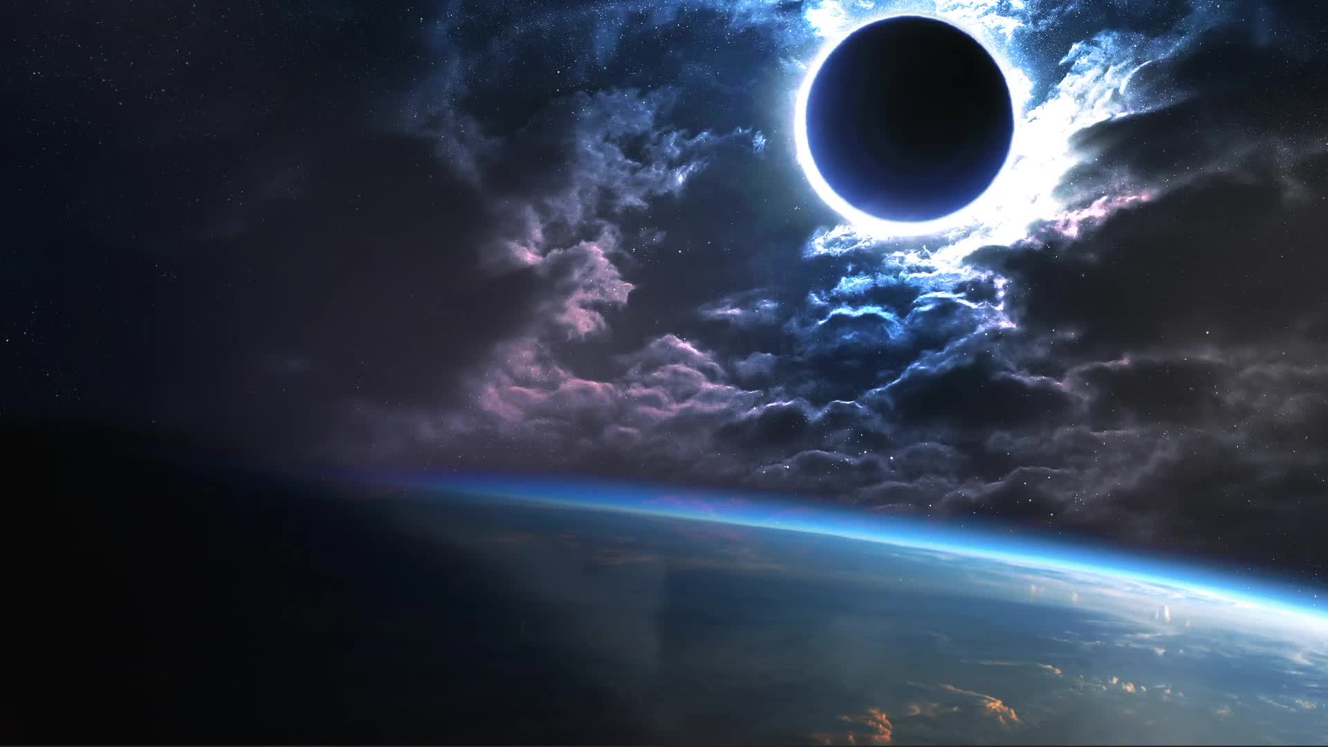 Space Black Hole And Planet Earth Hd Live Wallpaper