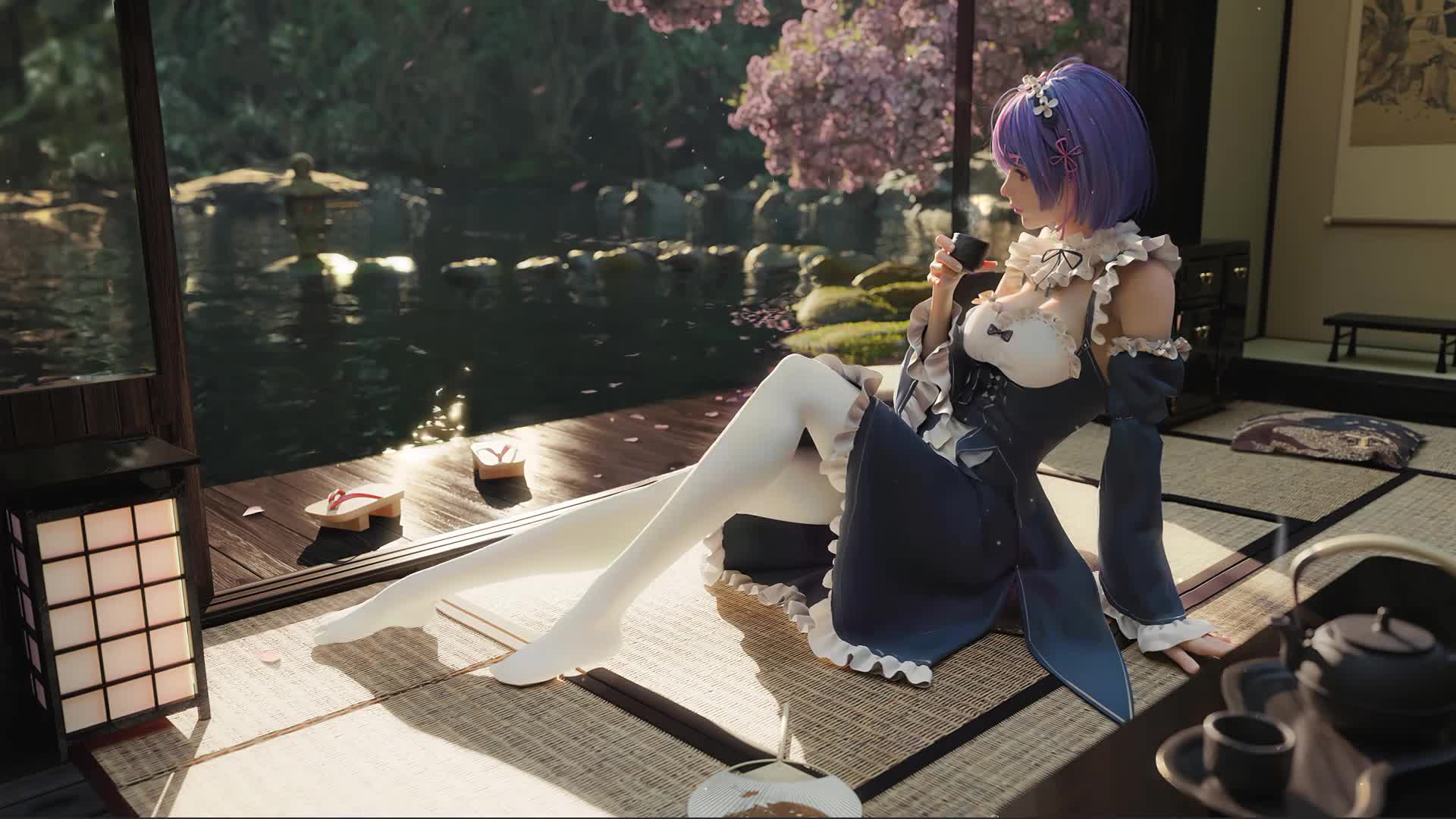 Re Zero Anime Rem By Rui Li Animated Background