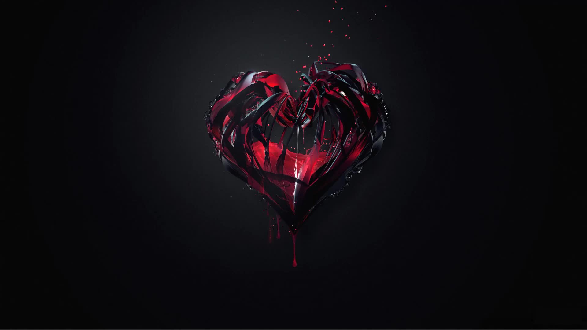 Bloody Black Hearth Animated Desktop Wallpaper