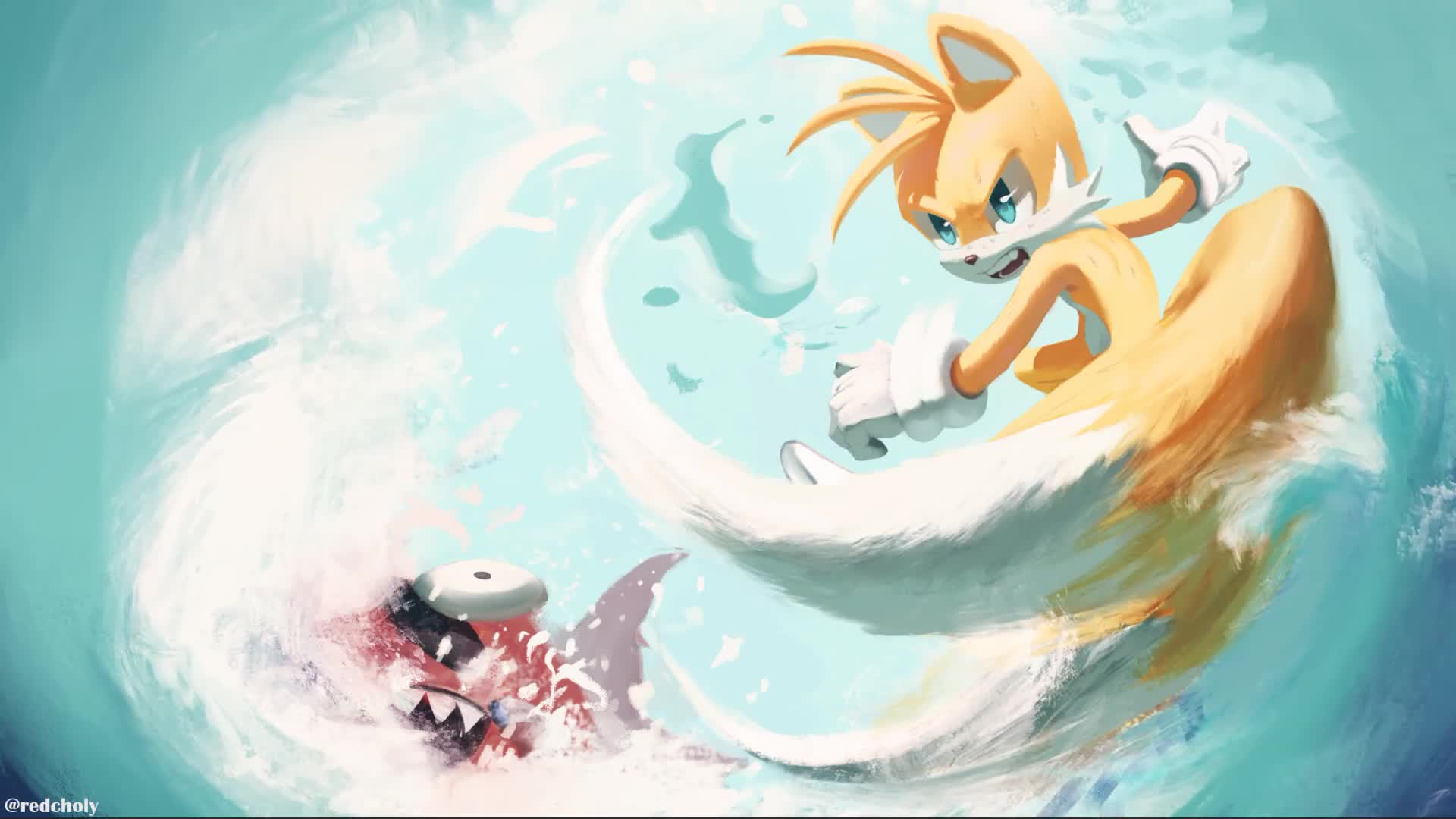 Tails Vs Chopper Animated Desktop