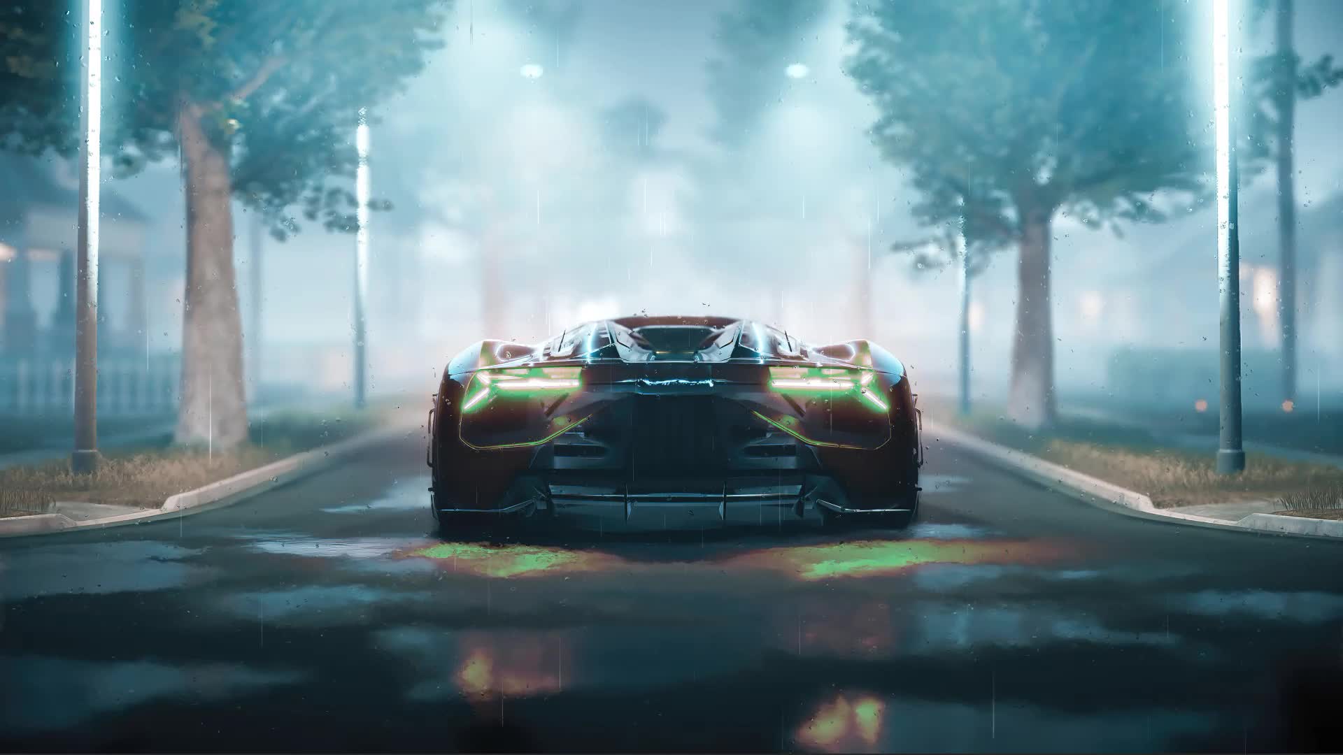Lamborghini Terzo Millennio Rear Car Live Wallpaper