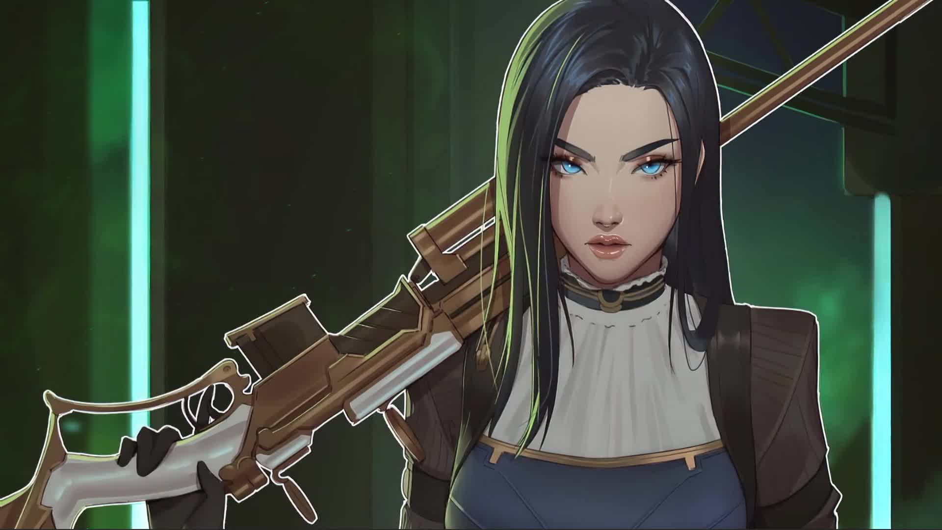 Arcane Caitlyn With Gun Animated Live Desktop