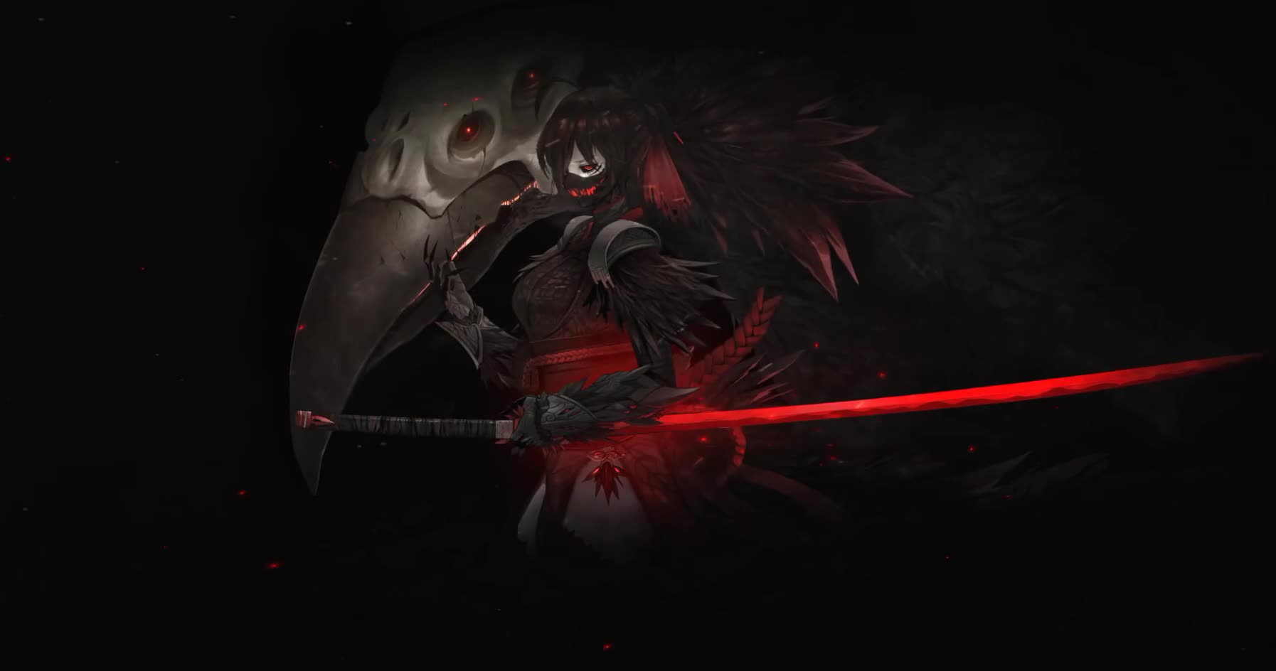 Raven Woman Warrior Animated Desktop
