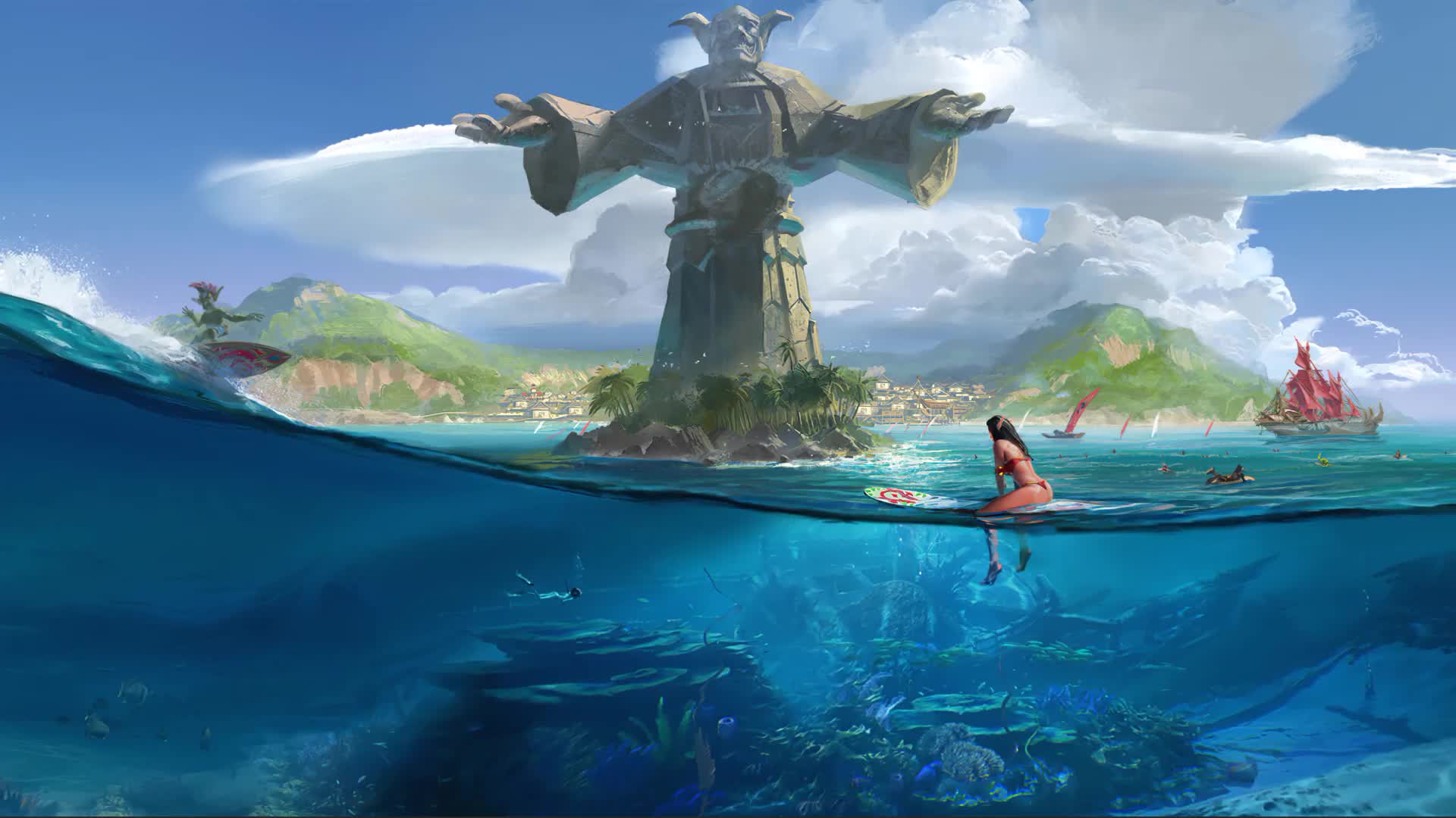 Windows and macOS Booty Bay World Of Warcraft By Lin Live Wallpaper