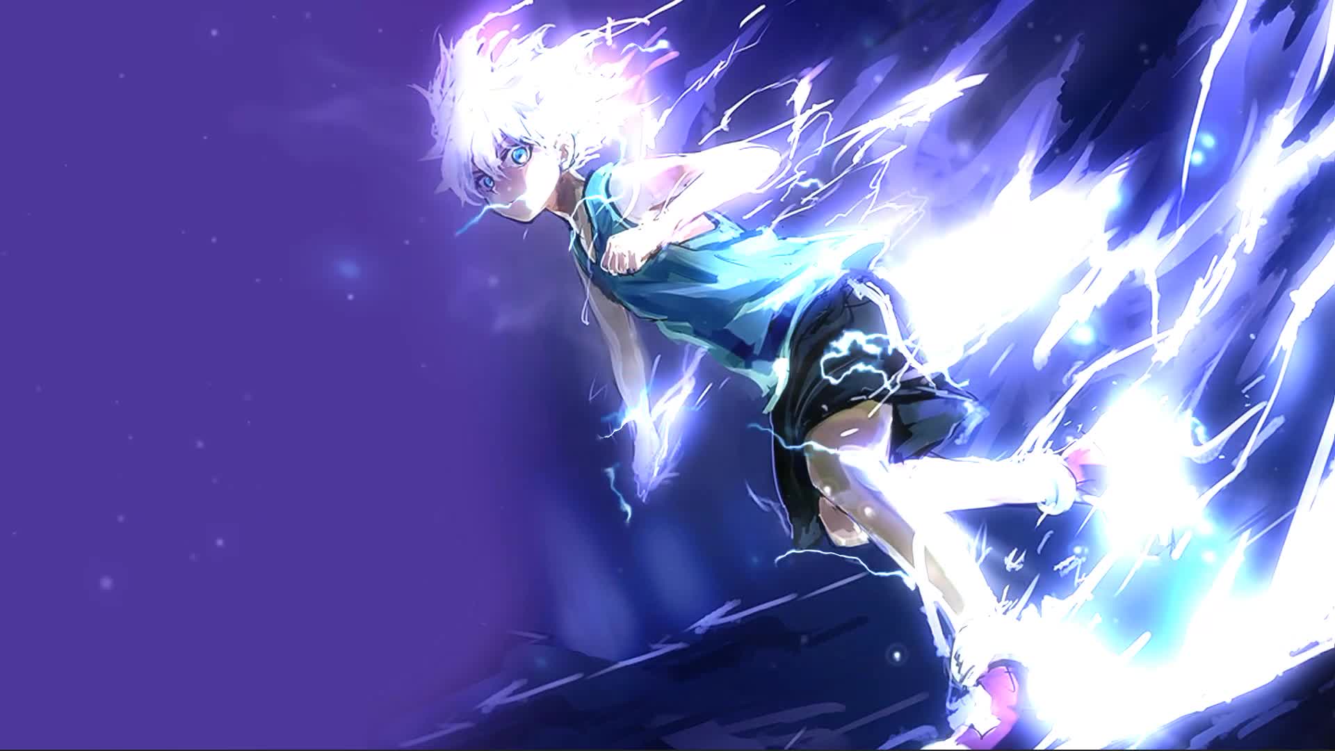 Windows and macOS Killua Godspeed Anime Desktop Live Background
