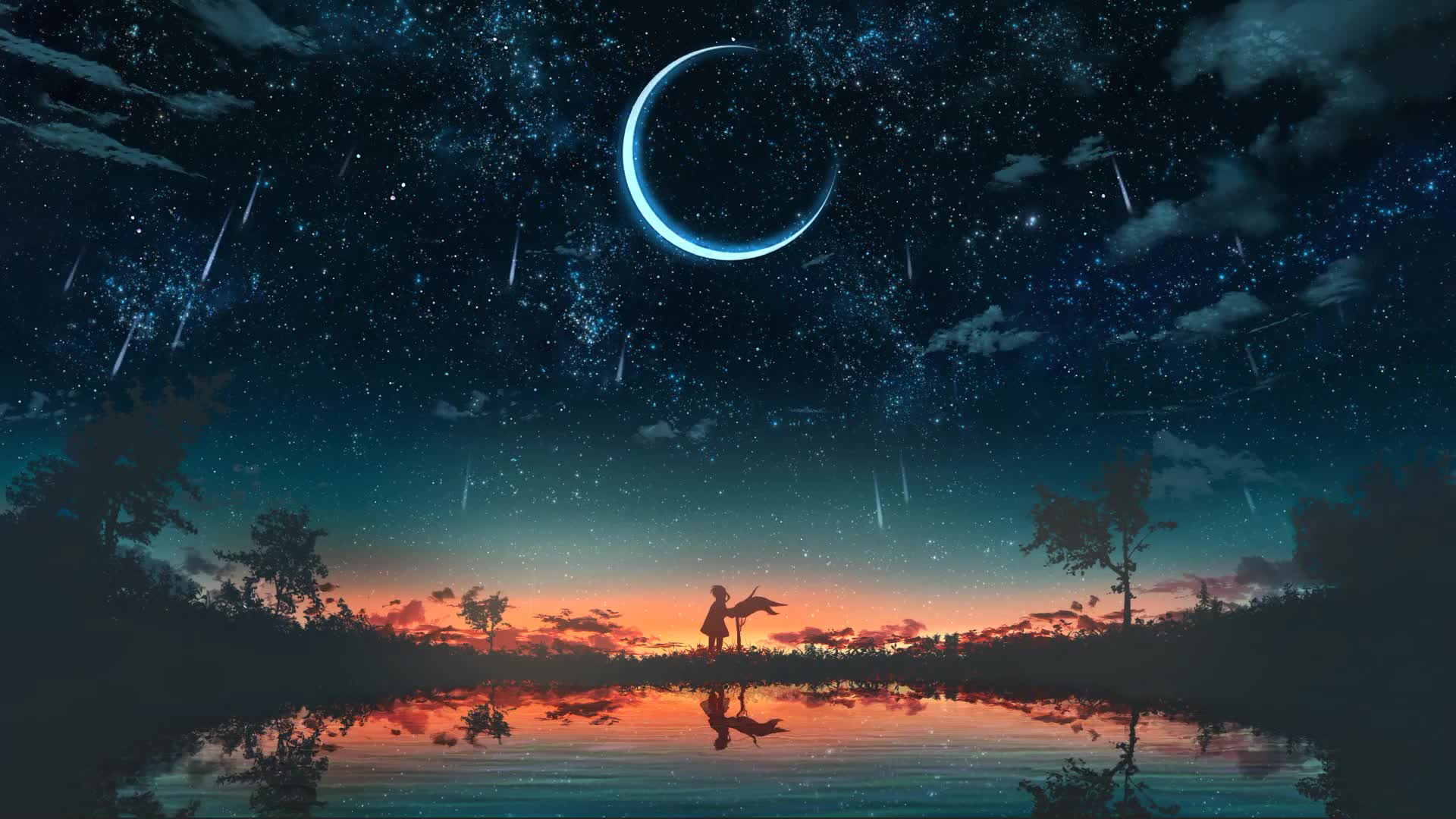 Moon Shower Night Live Wallpaper