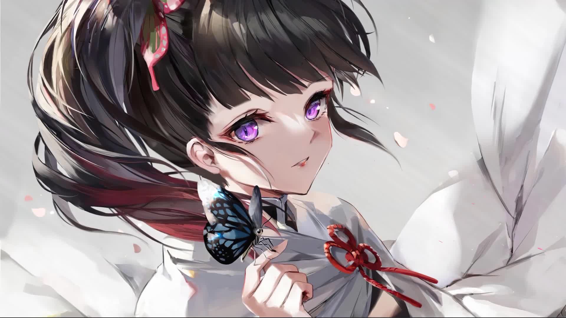 Cool Demon Slayer Kanao Tsuyuri Anime Desktop Live Wallpaper