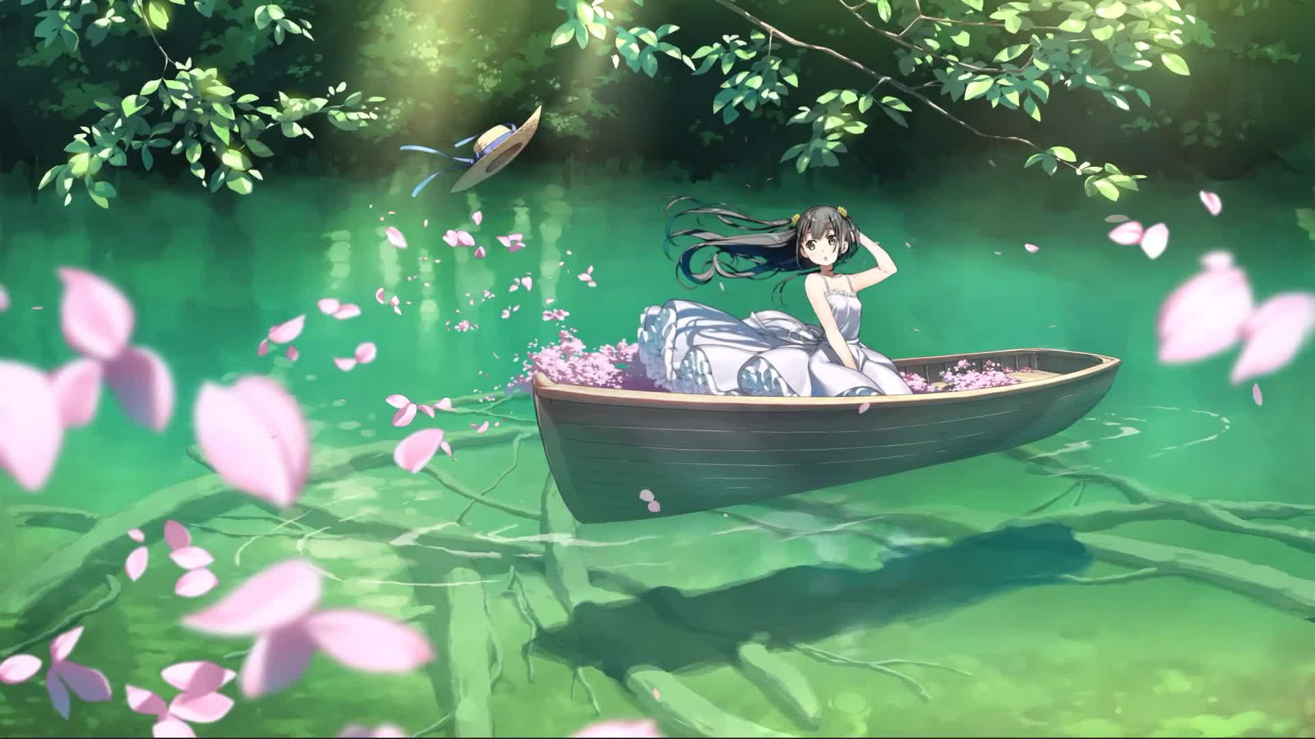 Cool Nagisas Carelessness Aime Girl In Boat Desktop Live Wallpaper