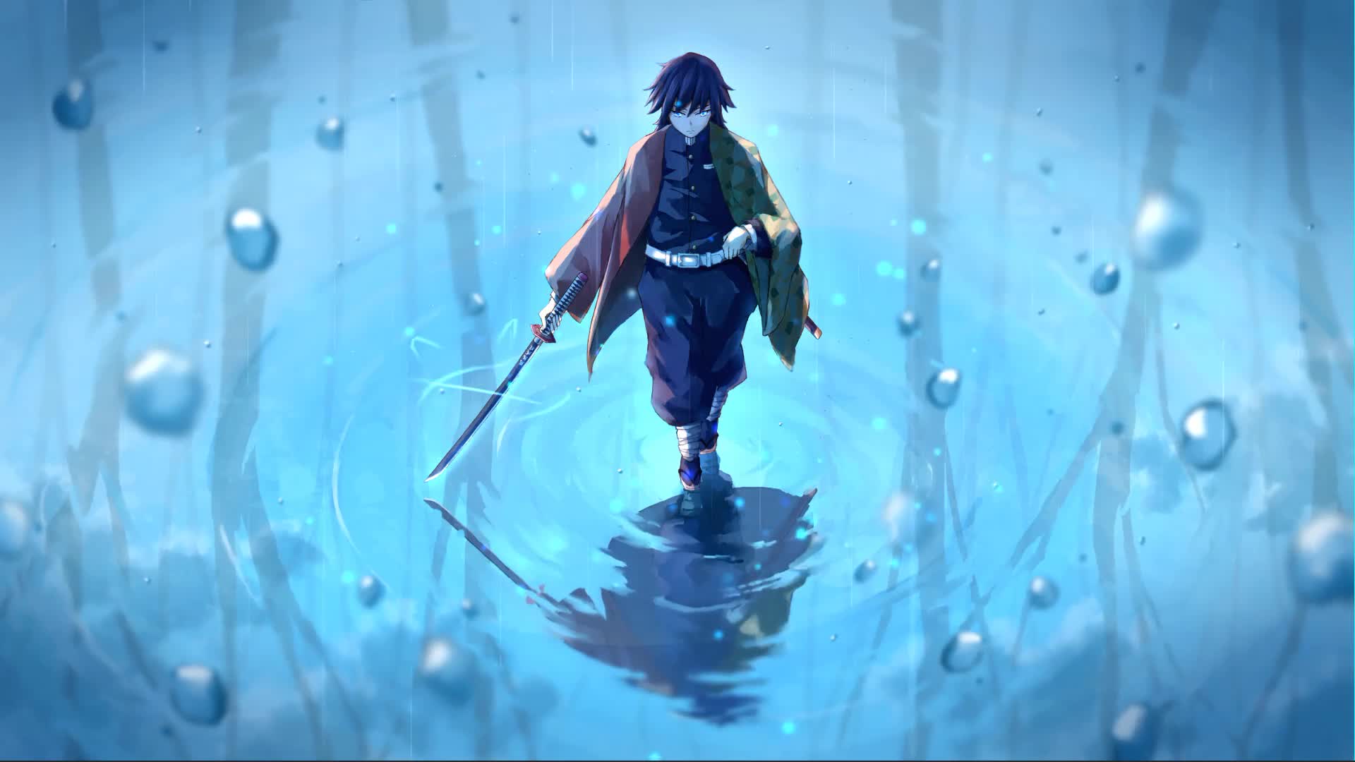 Cool Mac and Windows Giyuu Demon Slayer Anime PC Live Wallpaper