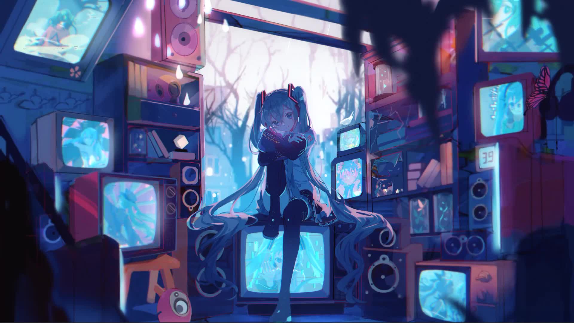 Melancholic Miku Hatsune Miku Vocaloid Anime Live Wallpaper
