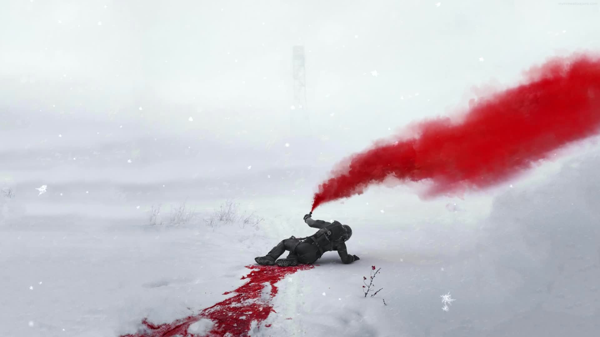 Red Smoke Flare PC Live Wallpaper