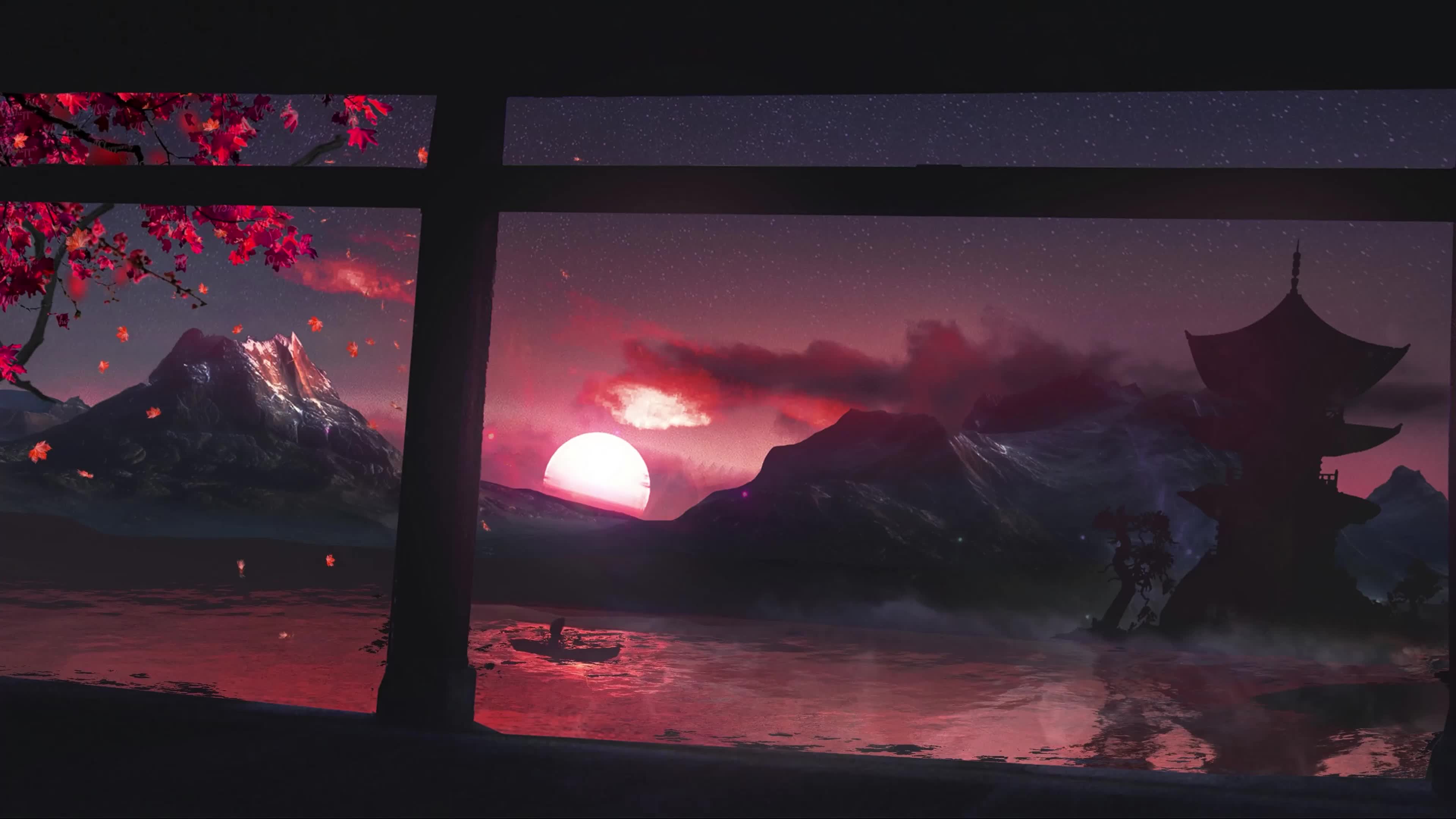 Moonlight Lake Scenery 4K Live Wallpaper