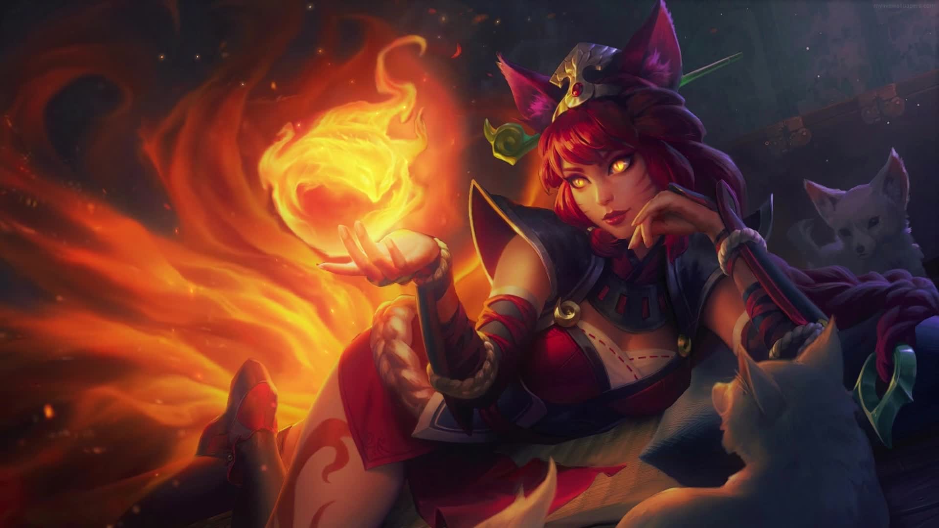 Ahri Fireball LoL Live Wallpaper