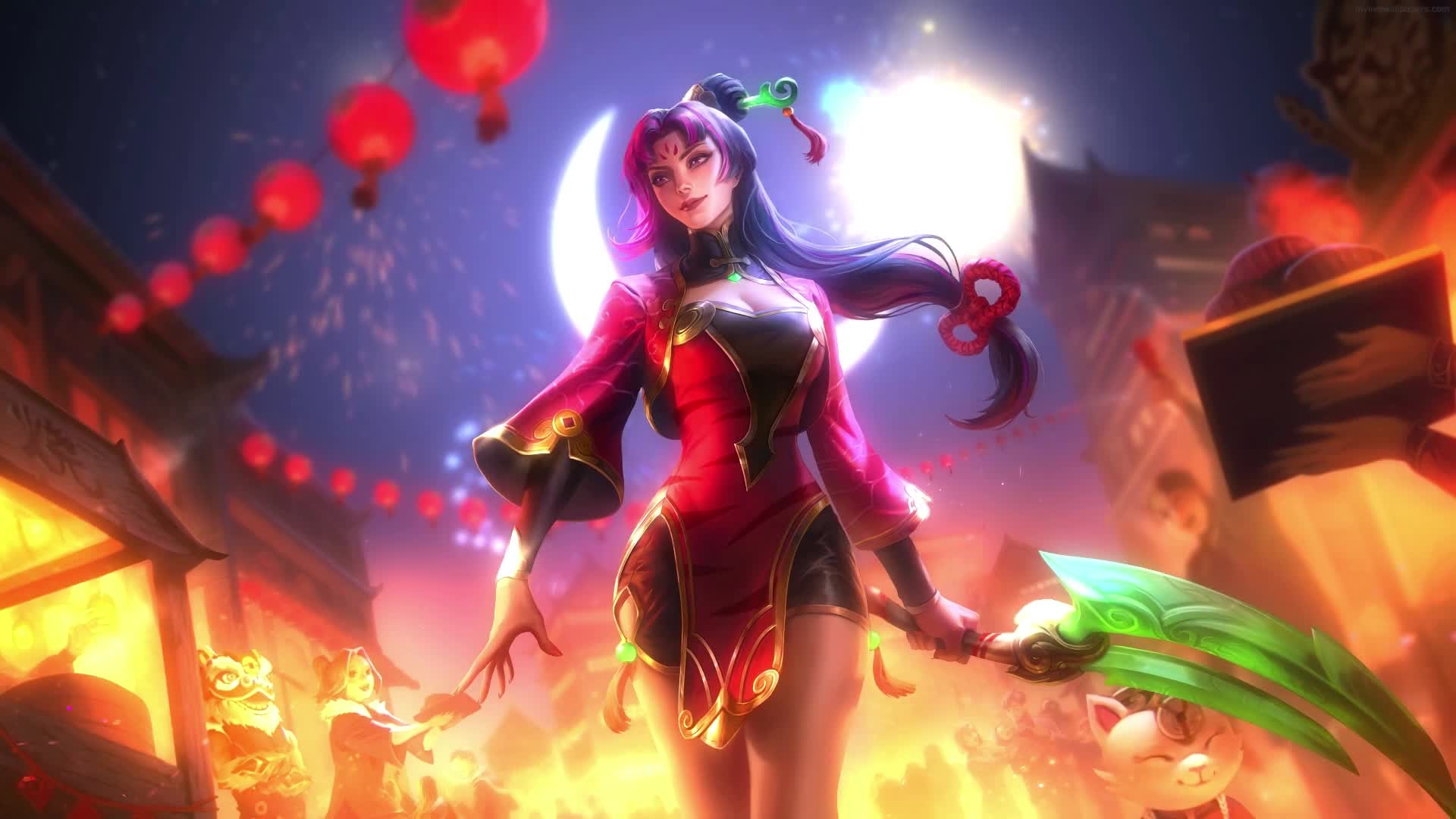 PC Animated Firecracker Diana LoL Live Wallpaper