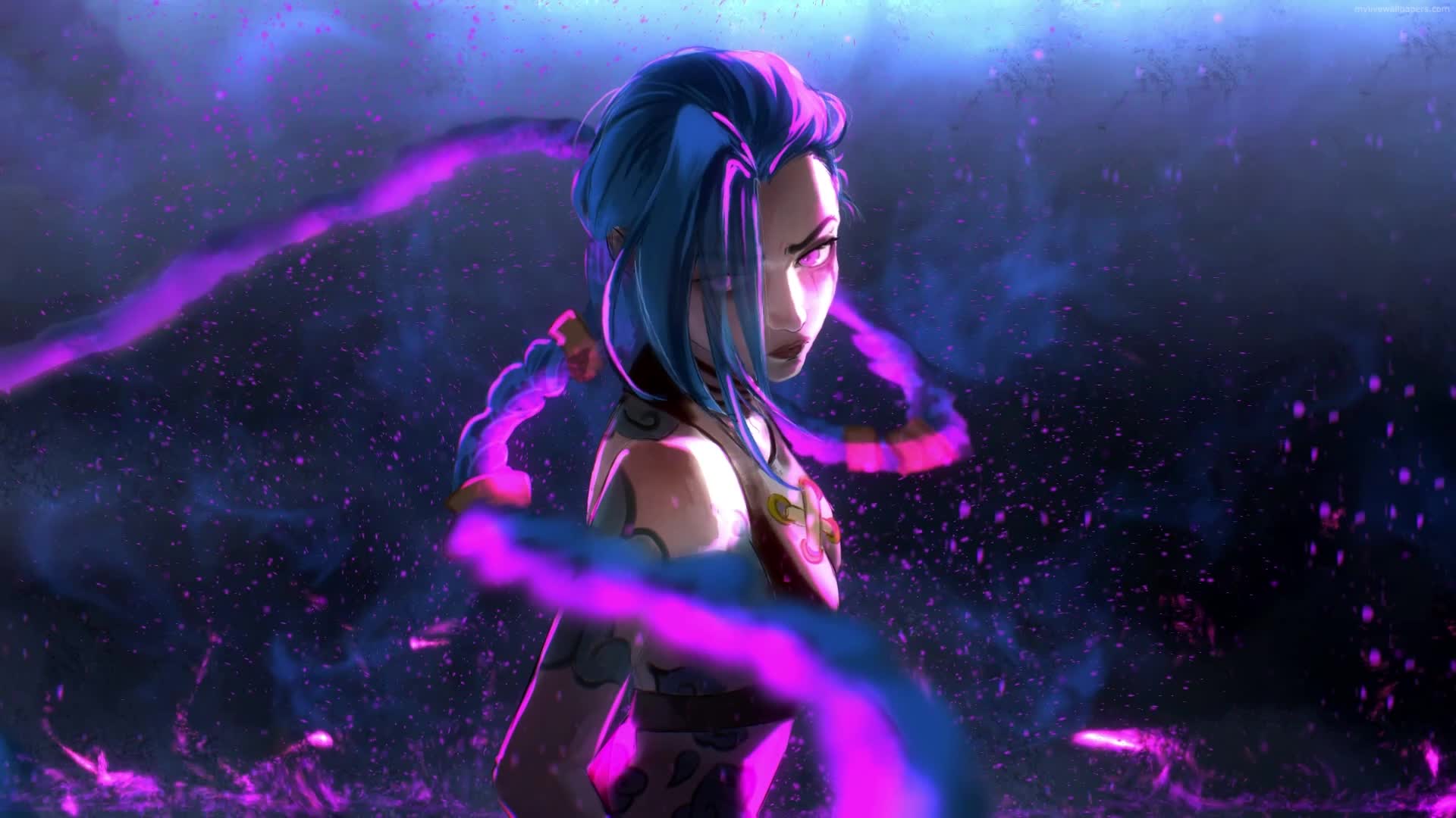 PC Animated Jinx Braids Arcane Live Wallpaper