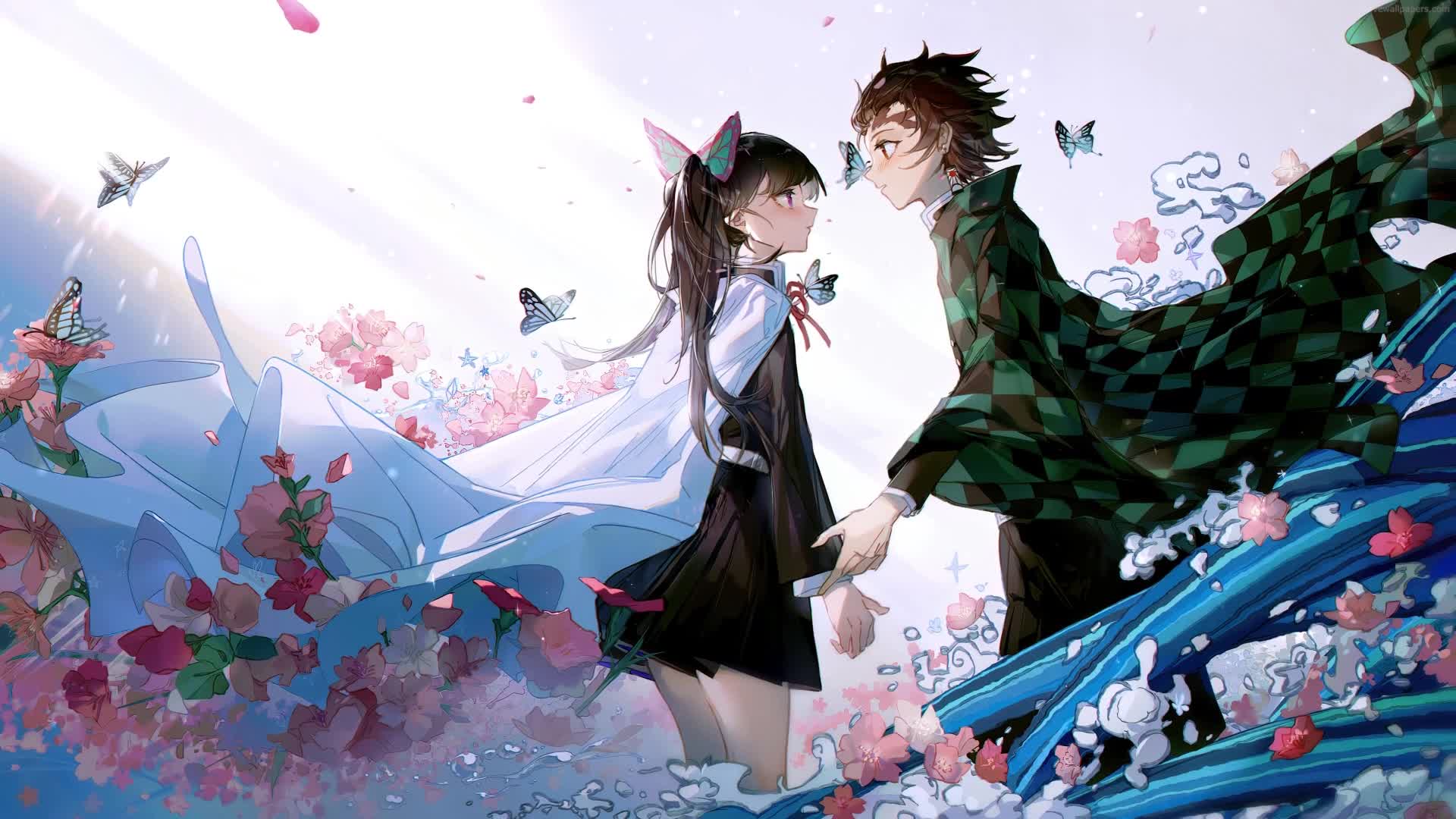 PC Animated Kanao and Tanjiro Anime Live Wallpaper