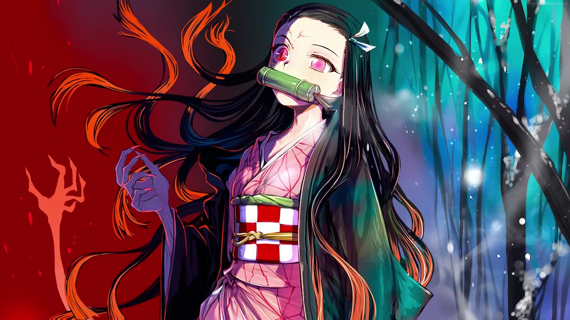 PC Animated Nezuko Transformation Live Wallpaper