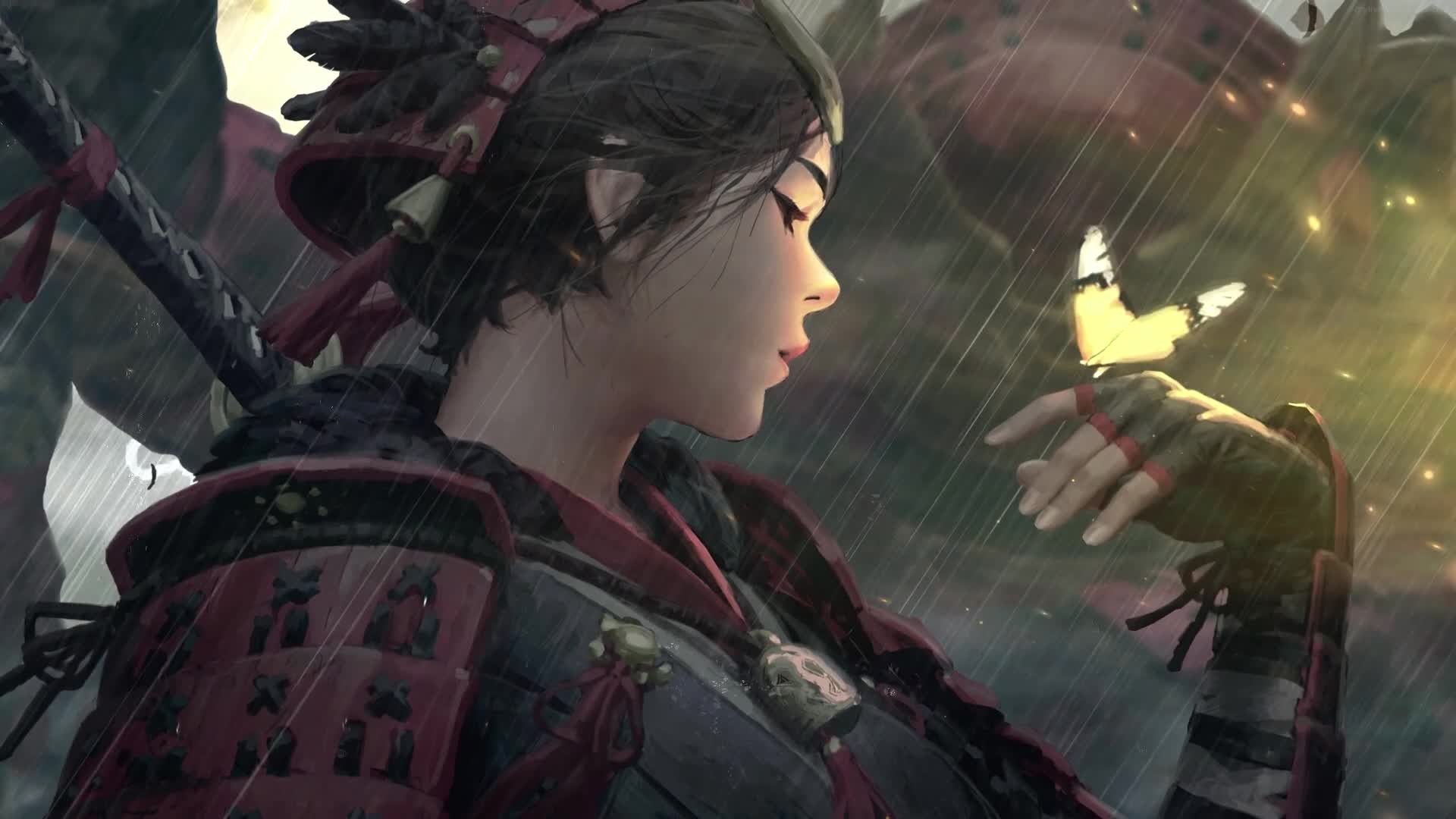 PC Animated Samurai Butterfly Live Wallpaper