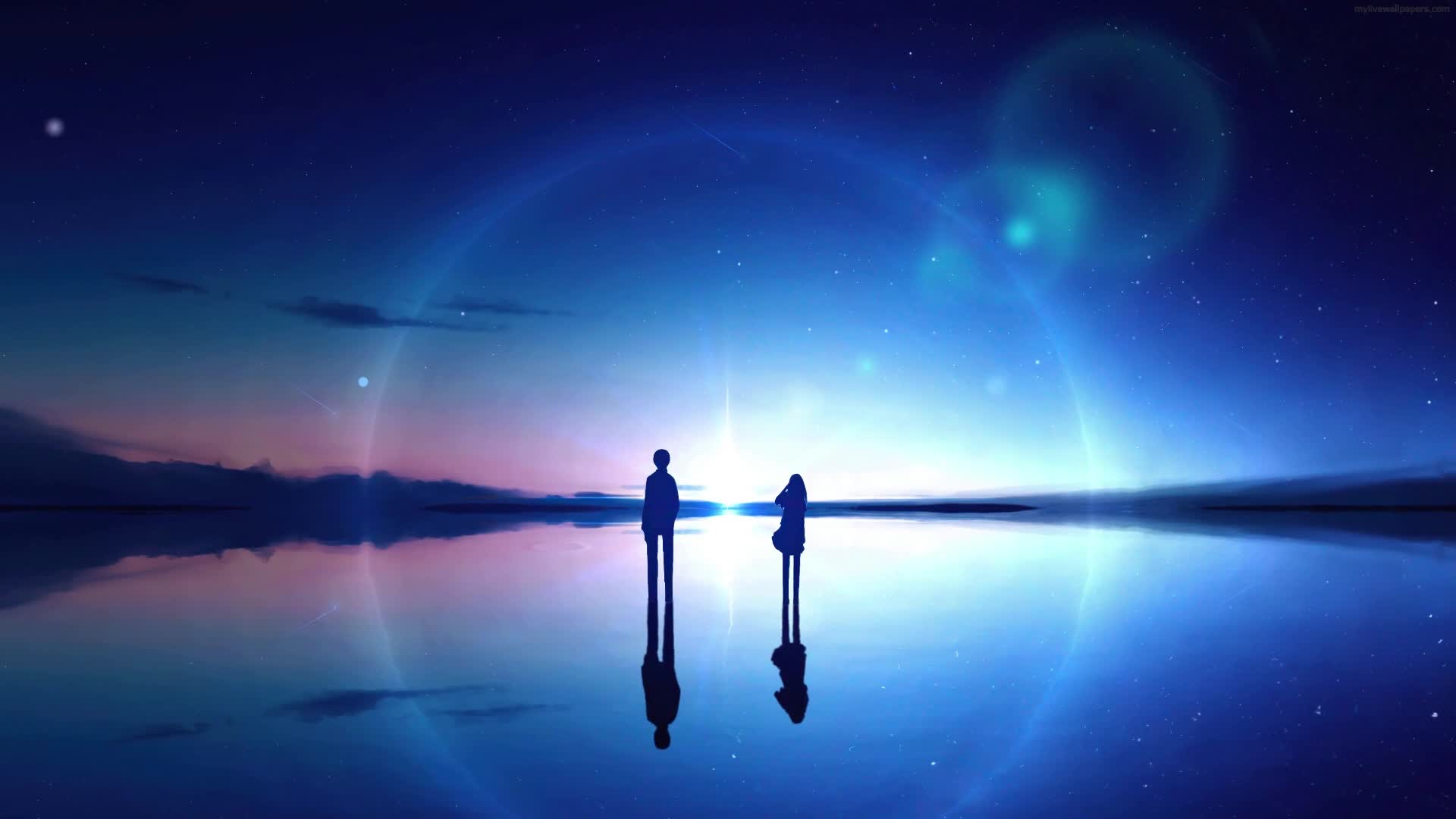 PC Animated Shooting Stars Couple Live Wallpaper