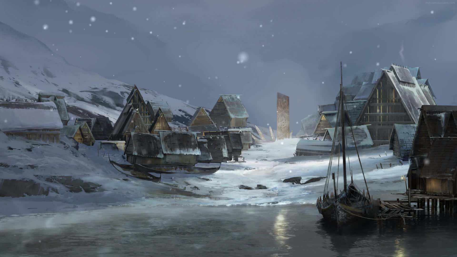 PC Animated Viking Village Live Wallpaper