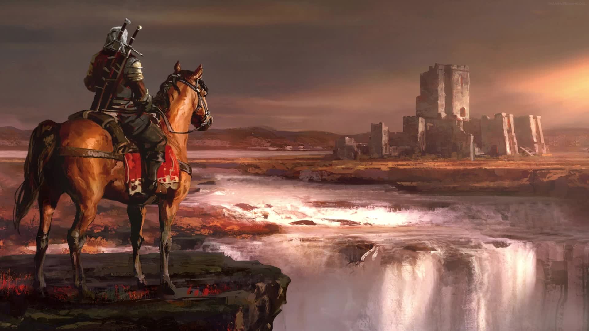 PC Animated Witchers 3 Waterfall Live Wallpaper