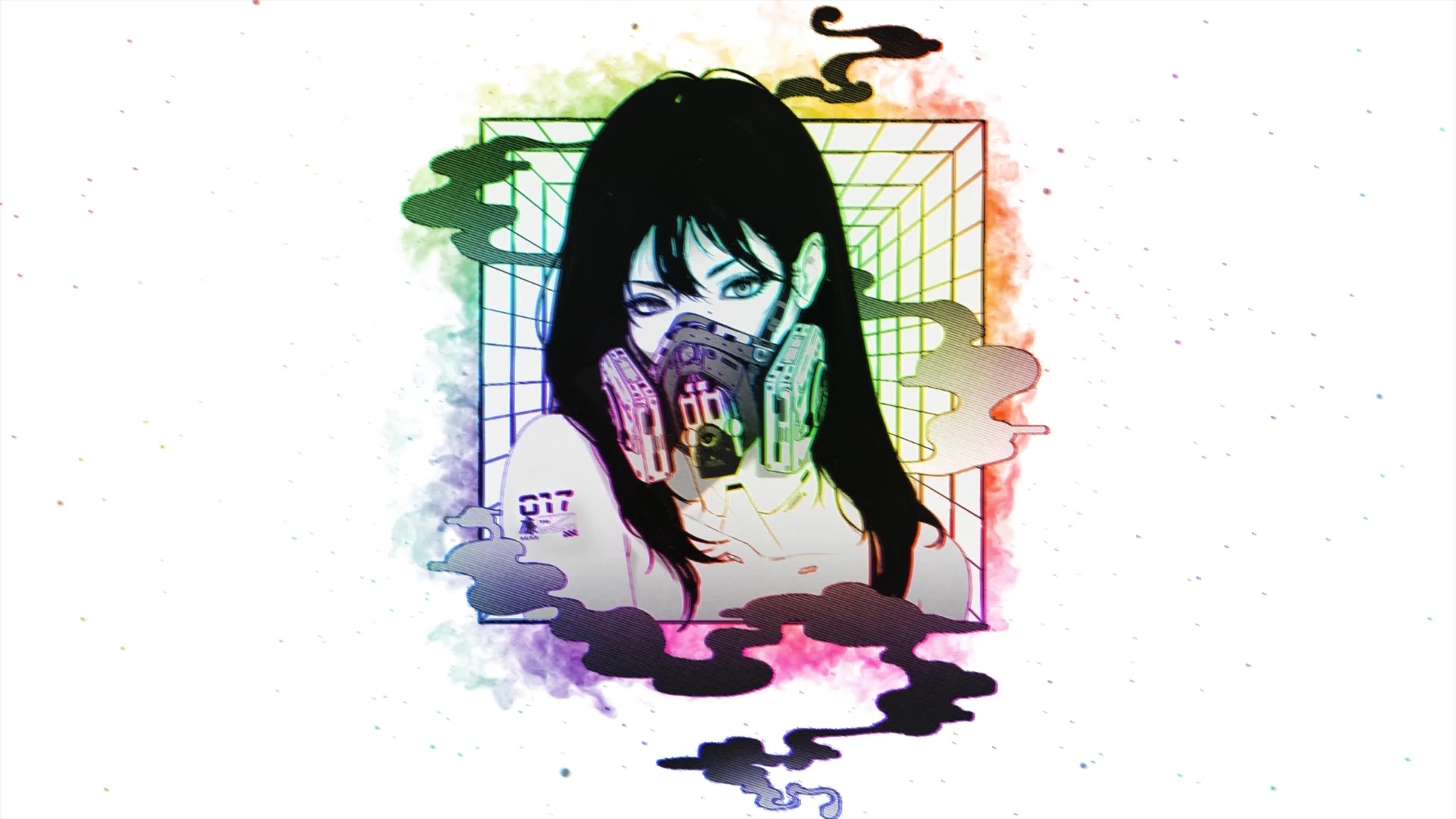Cyberpunk Girl Mask 4K Live Wallpaper
