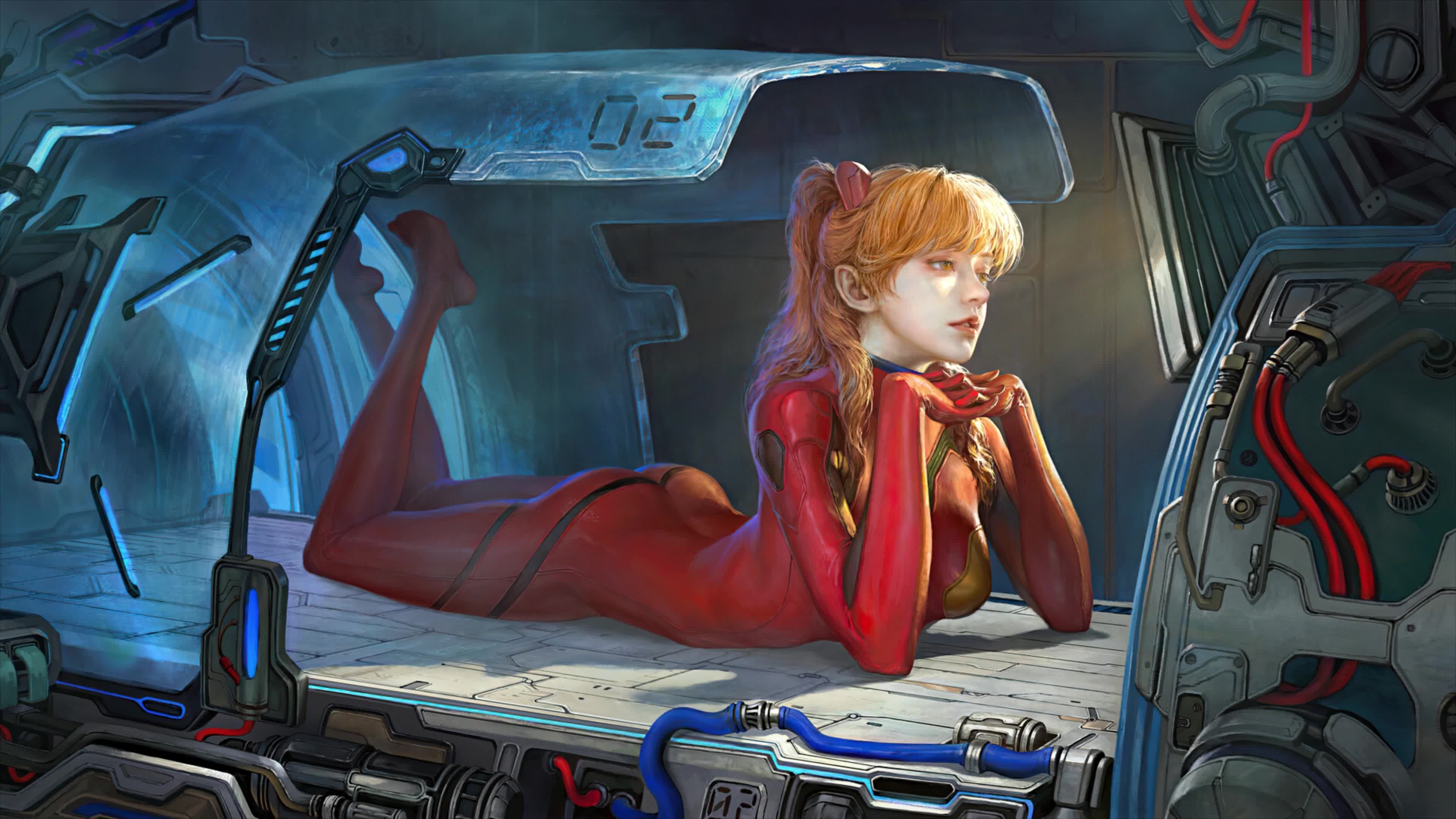 Anime Asuka Langley Souryuu Neon Genesis Evangelion 4K Live Wallpaper