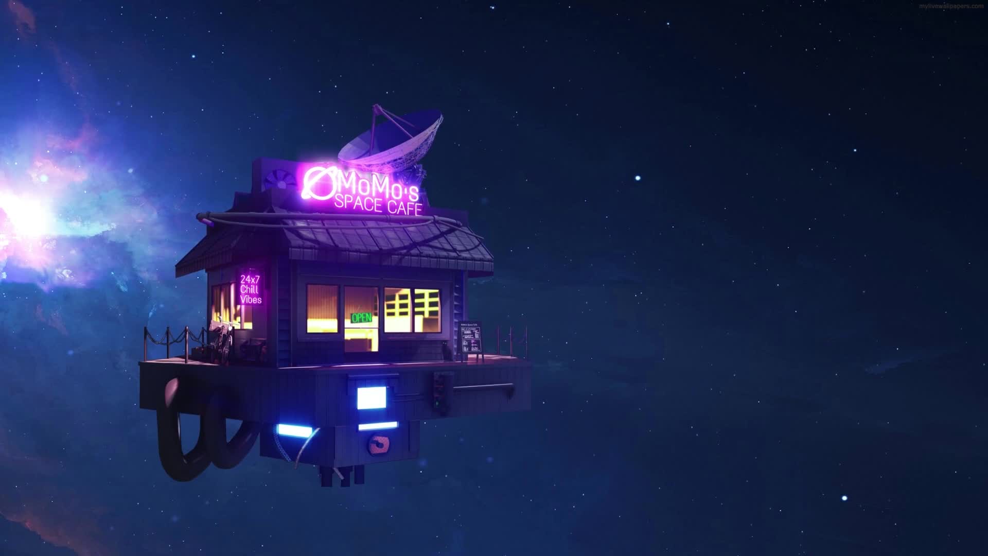 PC Momos Space Cafe HD Live Wallpaper