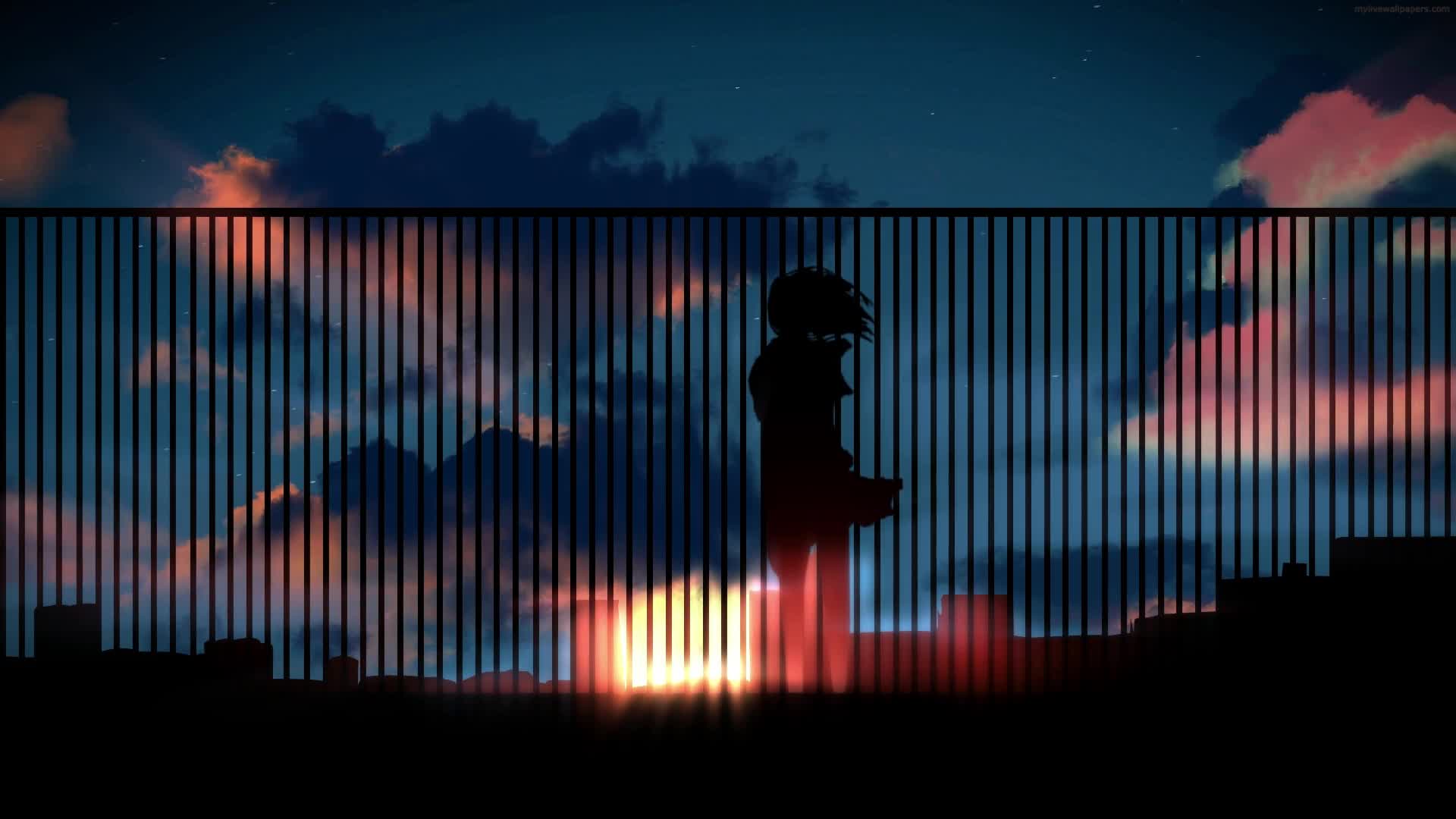 PC Missing You Sunset Girl HD Live Wallpaper