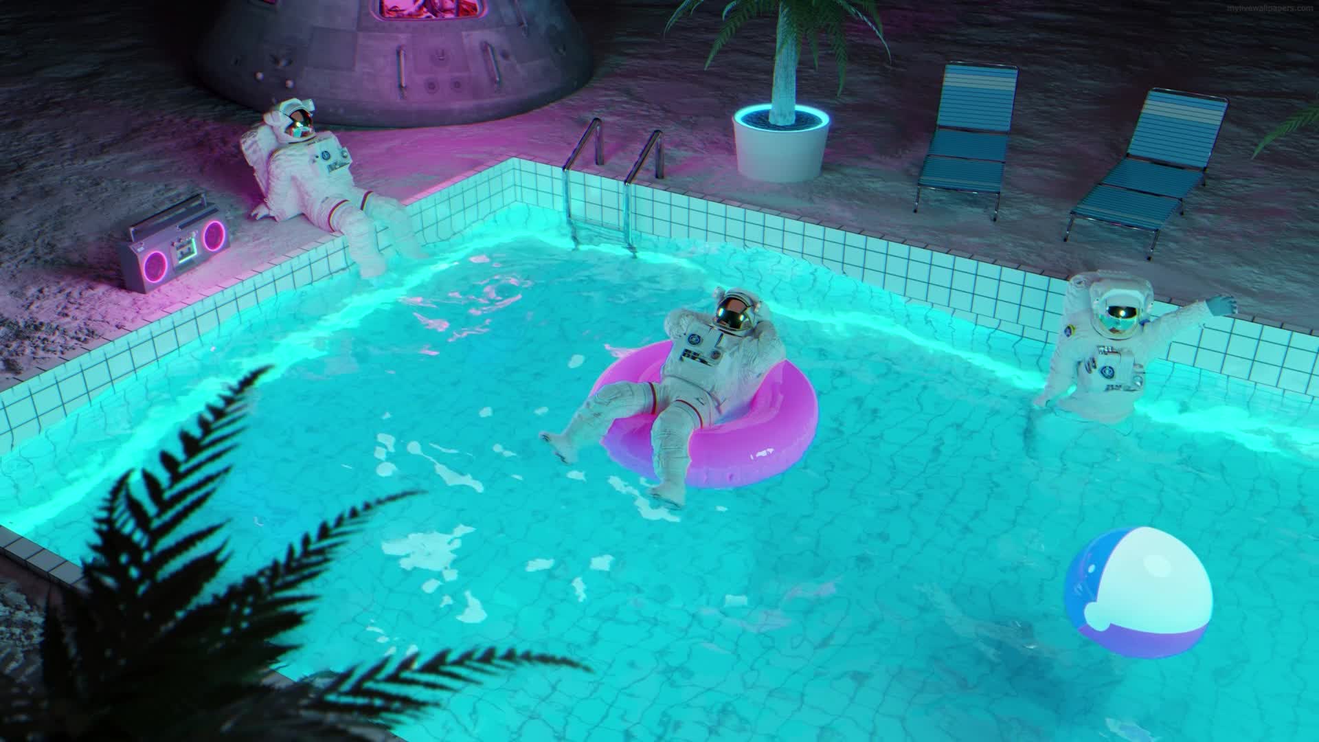 PC Moon Pool Party HD Live Wallpaper