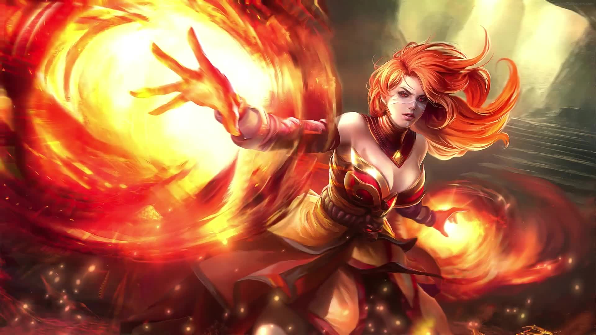 PC Lina on Fire Dota HD Live Wallpaper