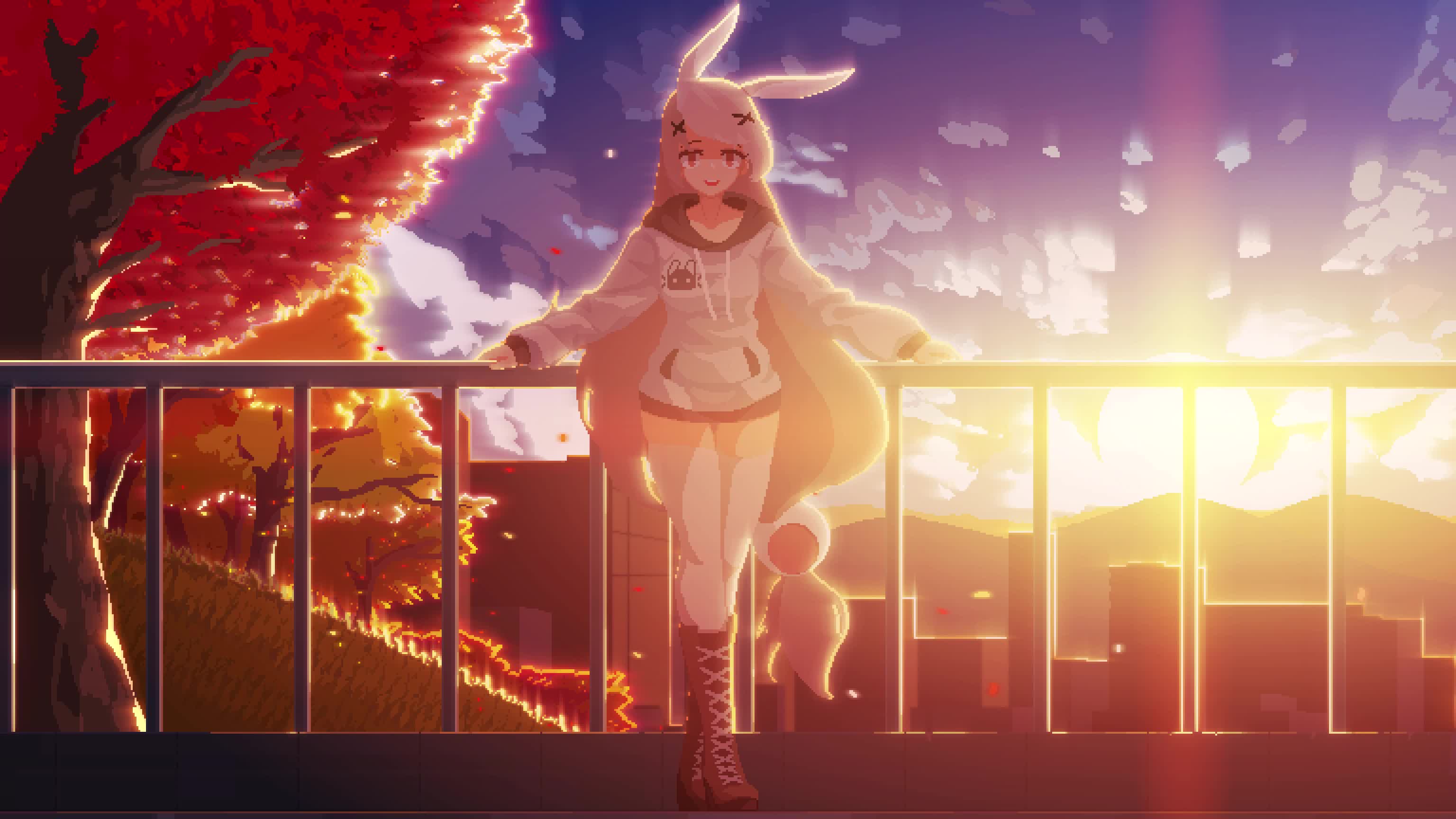 CQ Hanee Sunlight Pixel Anime 4K Live Wallpaper