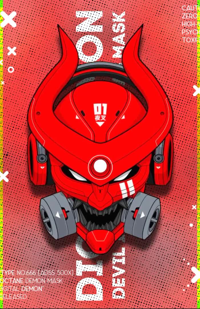 Digital Demon Mask Live Phone Wallpaper