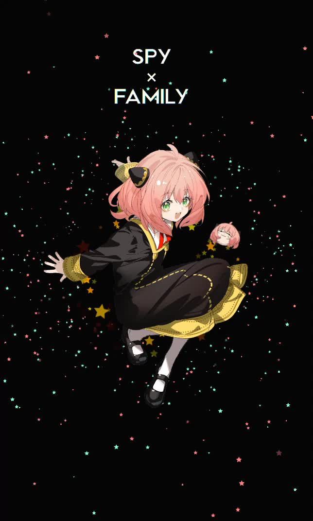 SPY X FAMILY Black Anime Live Phone Wallpaper