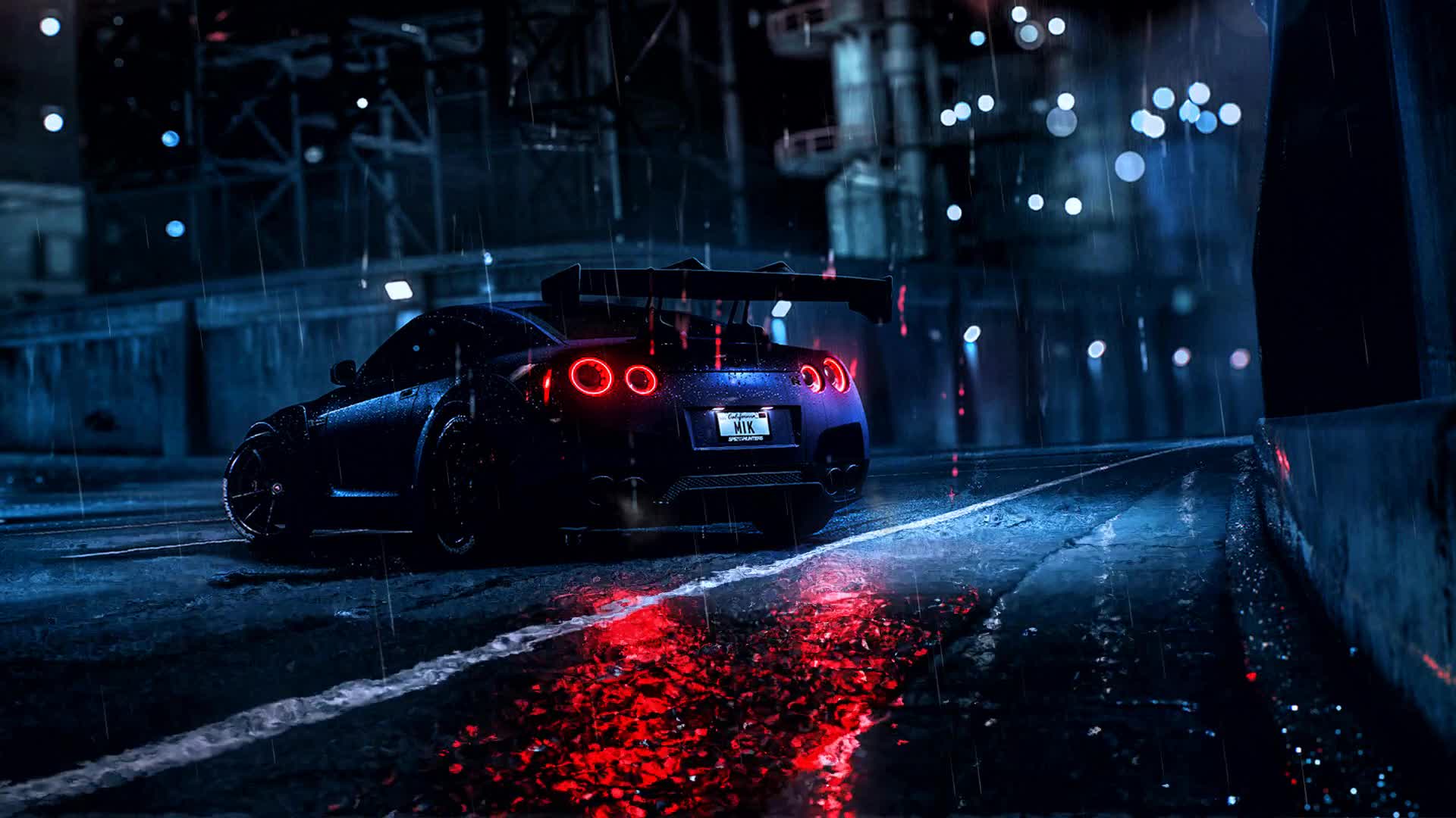 Nissan GT R Night rain