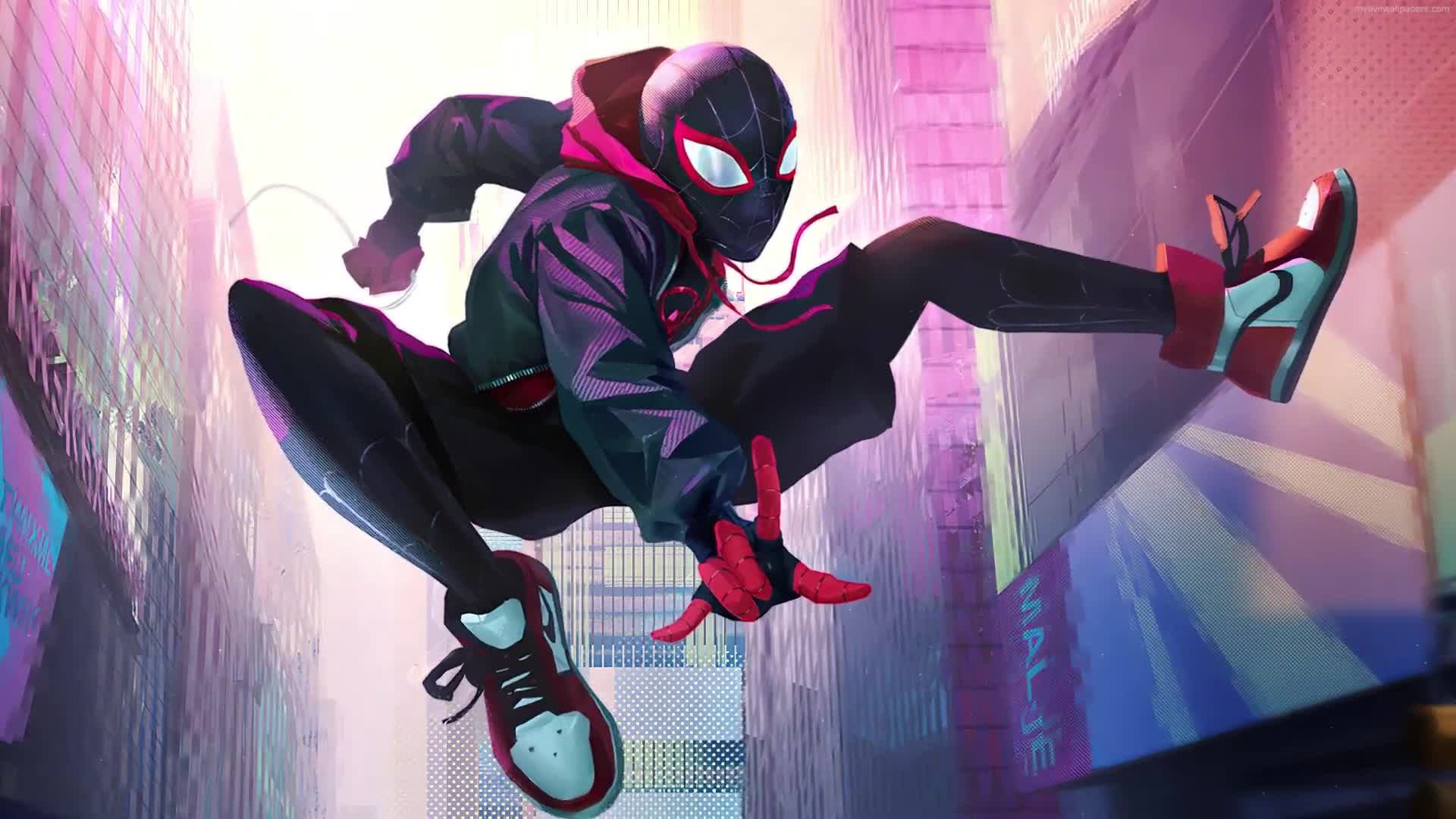 Cool Miles Morales Spiderman 4k Live Wallpaper Spiderman into Spiderverse