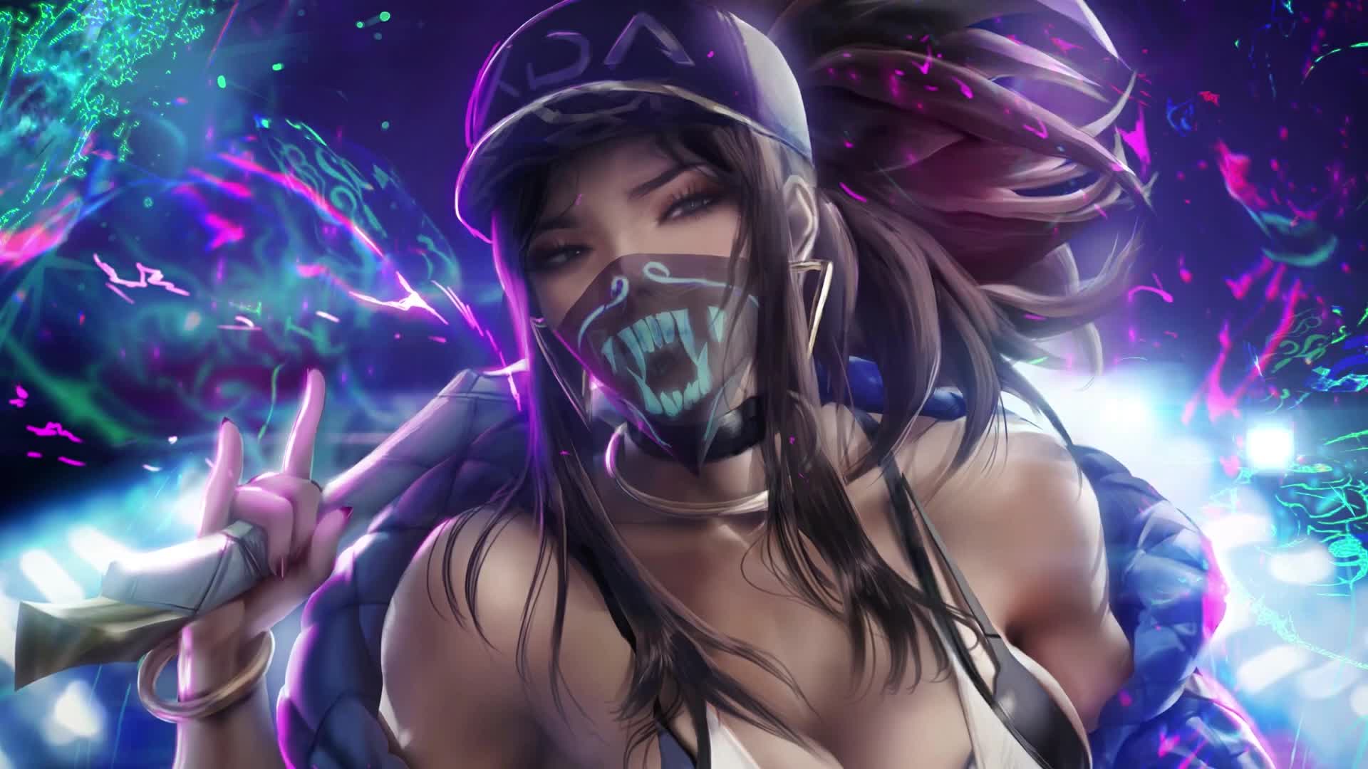 Cool KDA Akali Neon League Of Legends 4k Live Wallpaper