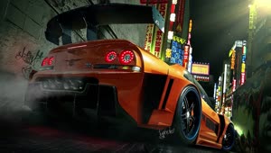 Fondo de Pantalla Animado GTR Naranja de Coches 🧡 en Movimiento