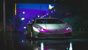 Fondo de Pantalla Animado Lamborghini Aventador de Noche de Coches 🌃 en Movimiento