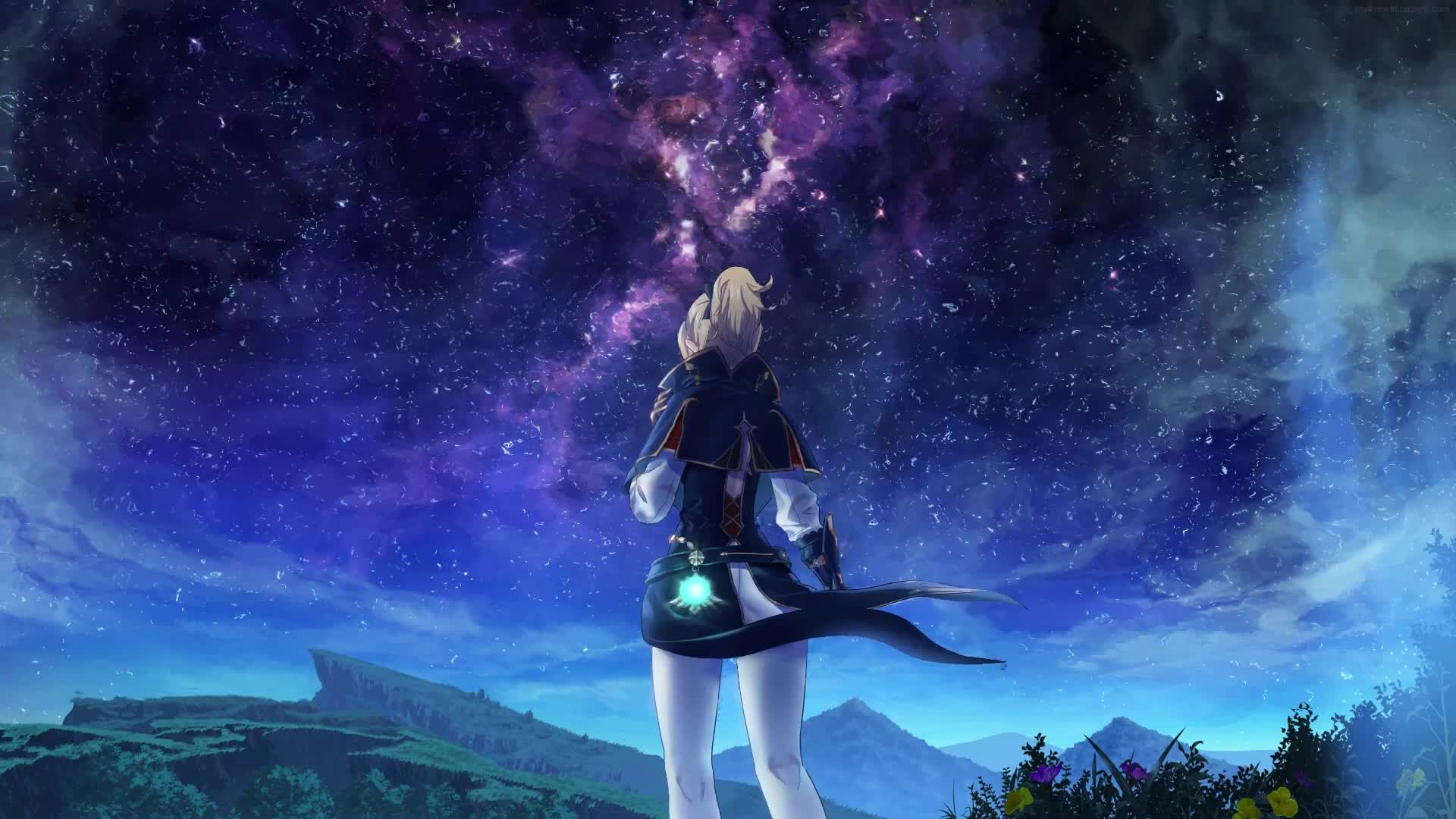 Fondo de Pantalla Animado Jean Cielo Estrellado de Genshin Impact ✨ en Movimiento