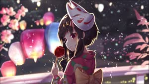 Fondo de Pantalla Animado Megumin Máscara de KonoSuba 👺 en Movimiento