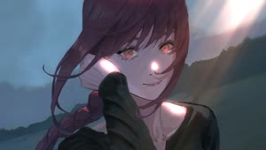 Fondo de Pantalla Animado Makima Sonrisa de Chainsaw Man 🌺 en Movimiento
