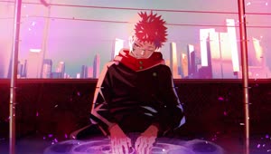 Fondo de Pantalla Animado de Itadori Sentado en el Tren de Jujutsu Kaisen 🚂 en Movimiento