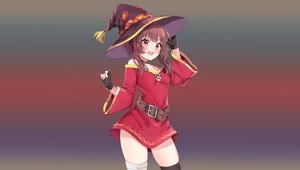 Fondo de Pantalla Animado Megumin Degradado de KonoSuba 🔮 en Movimiento