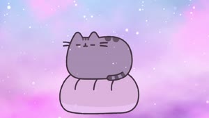 Fondo de Pantalla Animado Gato Pusheen de Aesthetic 🐈🌈 en Movimiento