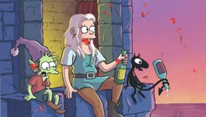 Fondo de Pantalla Animado Los Tres Borrachos de Disenchantment 🍺 en Movimiento