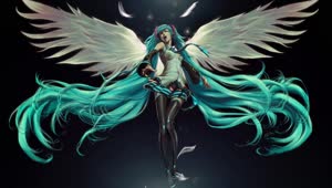 Fondo de Pantalla Animado Ángel de Hatsune Miku 🌠 en Movimiento