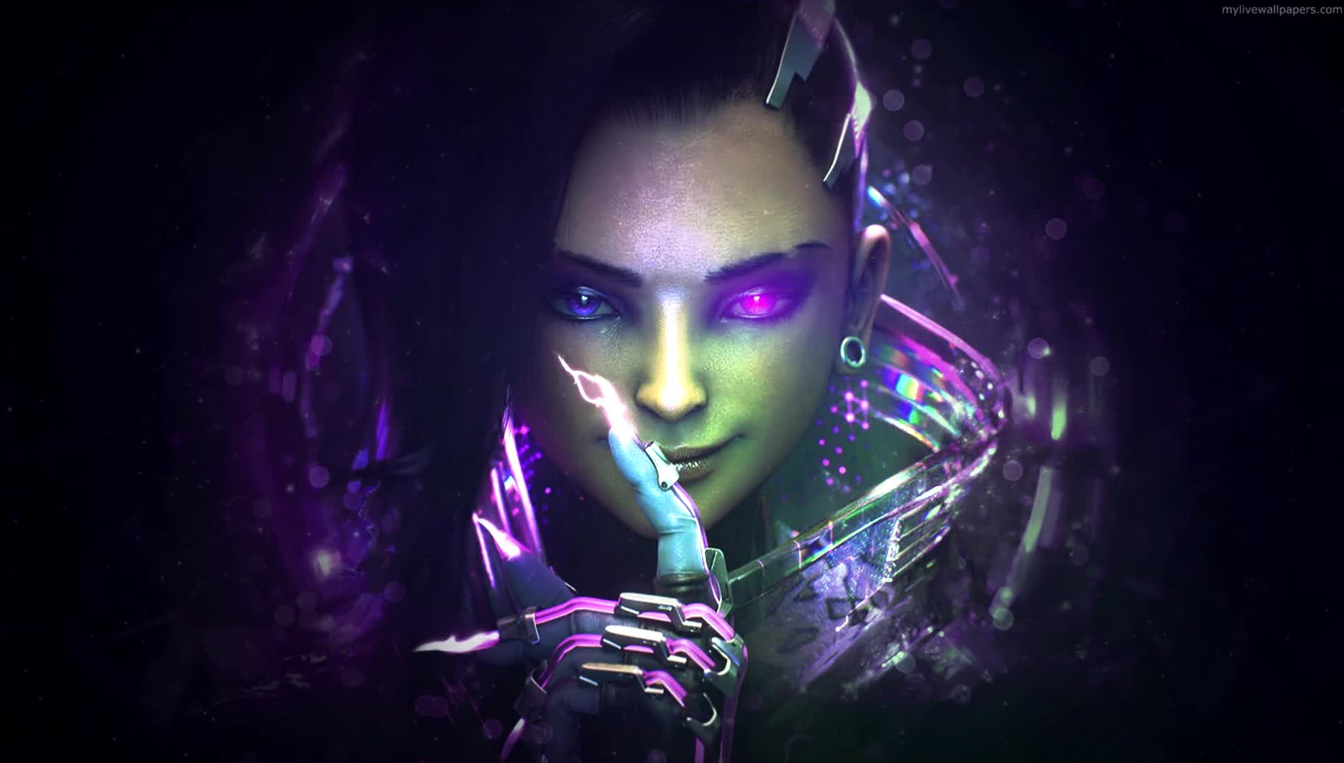 PC Sombra Glitch Overwatch Live Wallpaper