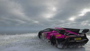 Fondo de Pantalla Animado Lamborghini Rosa de Coches 🏎️ en Movimiento
