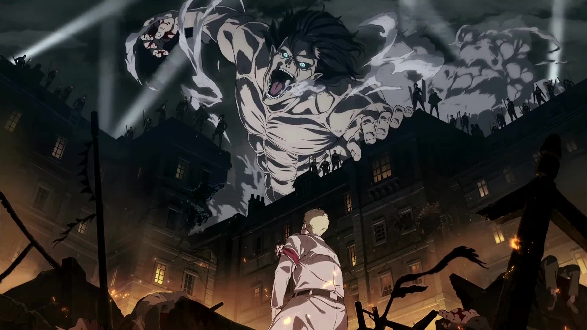Fondo de Pantalla Animado Eren Yeager Titán de Attack on Titan ⭐️ en Movimiento